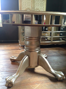 Champagne & Silver Pedestal Dining Table