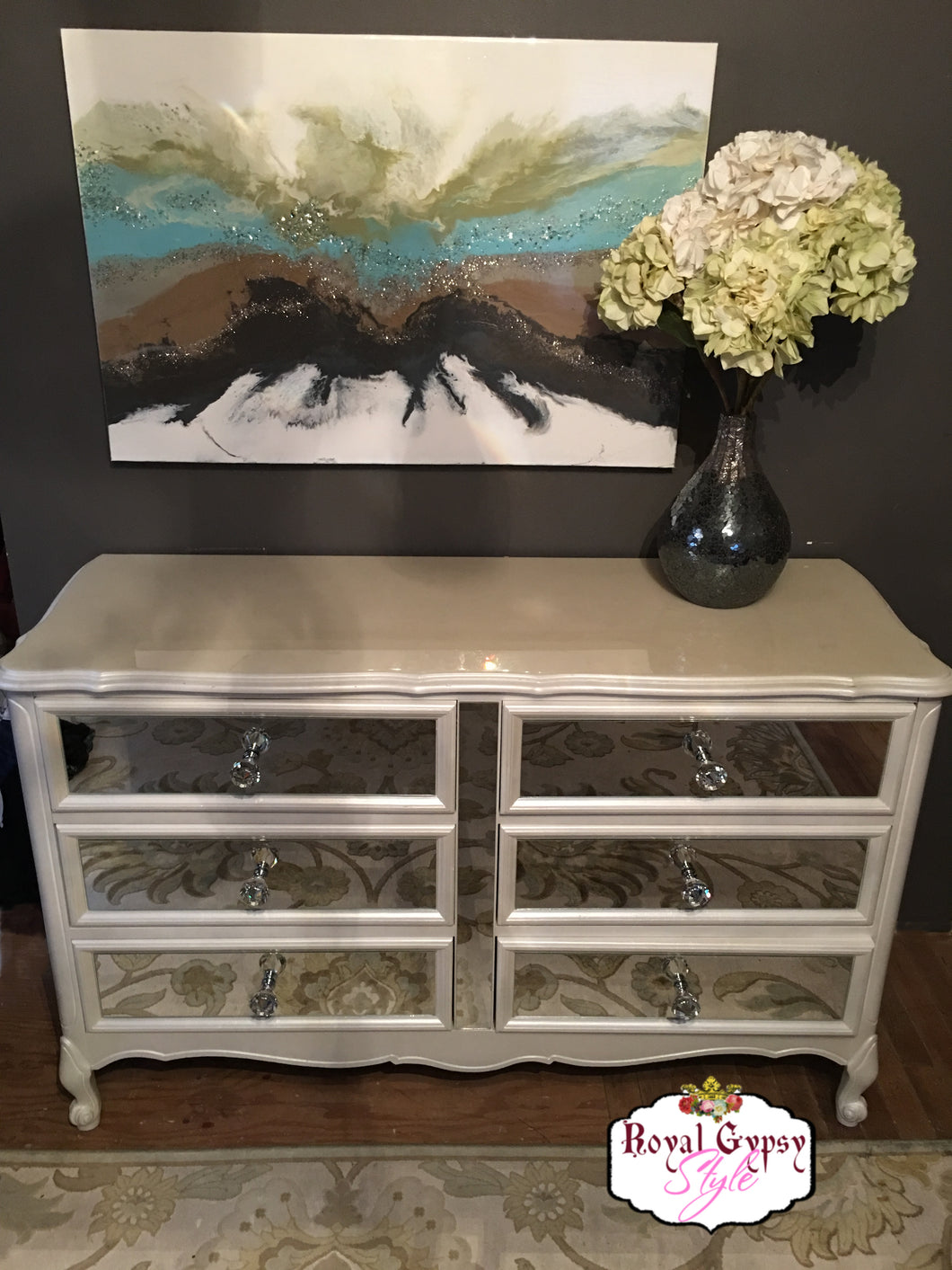 Pearl White Mirrored Dresser